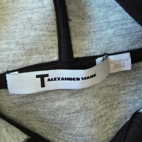 T by Alexander Wang Black Hooded Sweatshirt Dress sz Medium Athleisure Basic - Picture 2 of 7